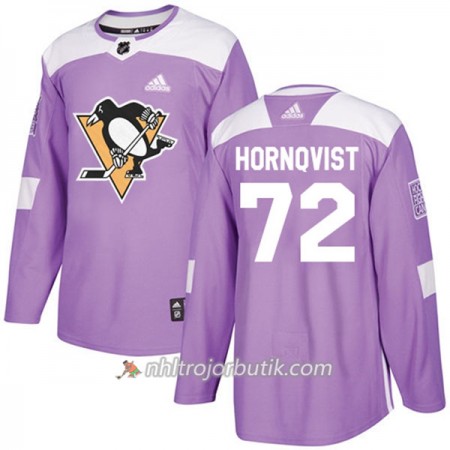 Män Ishockey Pittsburgh Penguins Tröja Patric Hornqvist 72 Adidas 2017-2018 Lila Fights Cancer Practice Authentic